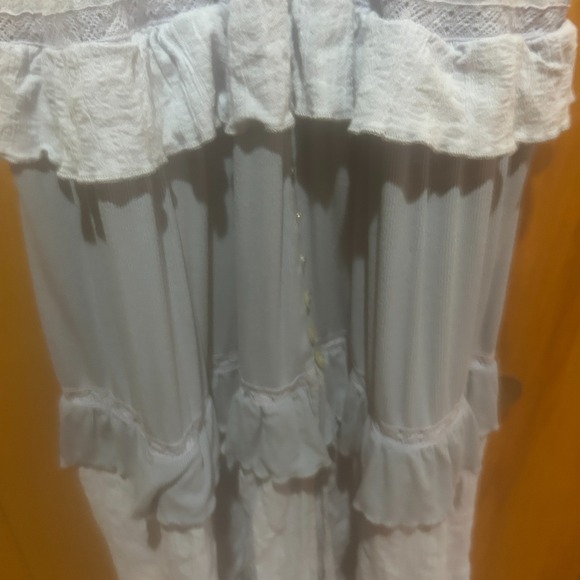 Pol Dress Size Small Blue Maxi Ruffle Tier Deep V Cottagecore Country Prairie - Picture 6 of 10